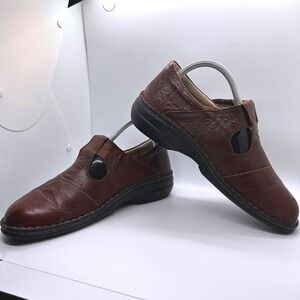 Finn Comfort Germany Leather Mary‎ Jane Shoes Comfort Brown Womens Size 41/10 US